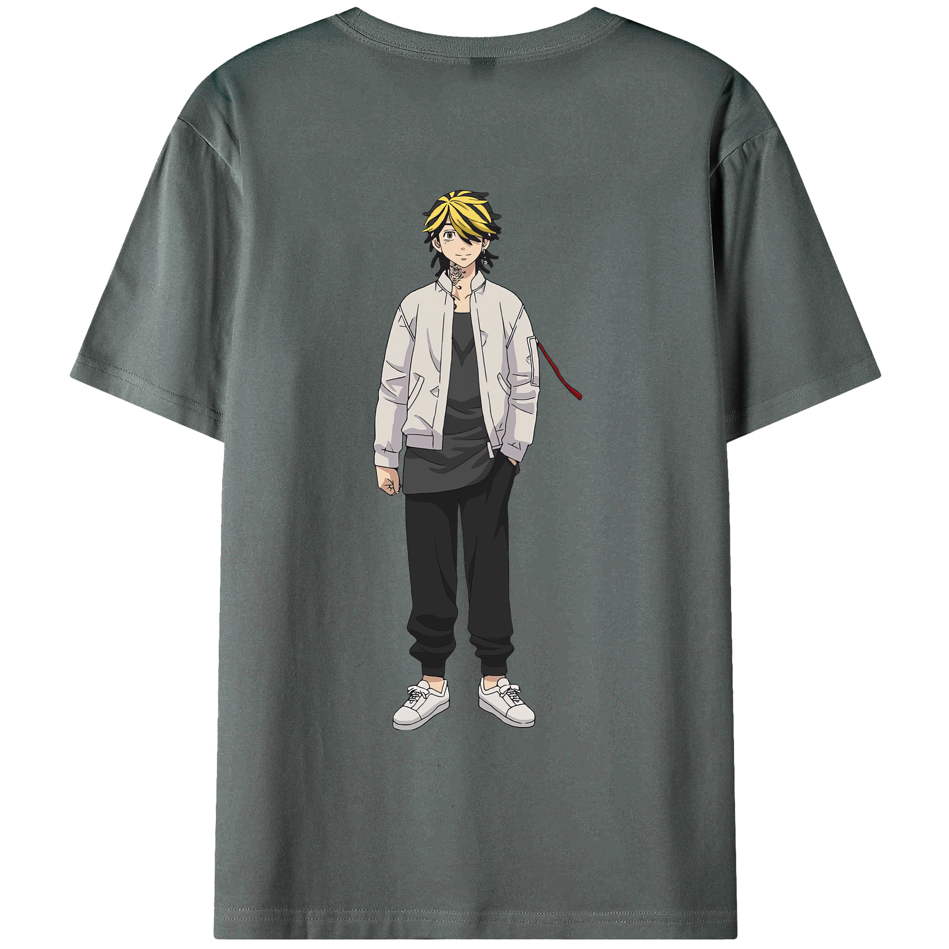 （画像用） 東京リベンジャーズ Tokyo Revengers 綿100％ メンズ半袖Tシャツ（バックプリント） 通気性